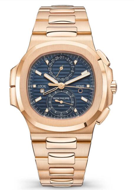 Cheapest Patek Philippe Watch Price Replica Ref. 5990/1R Nautilus Travel Time Chronograph 5990/1R-001 Pink Gold
